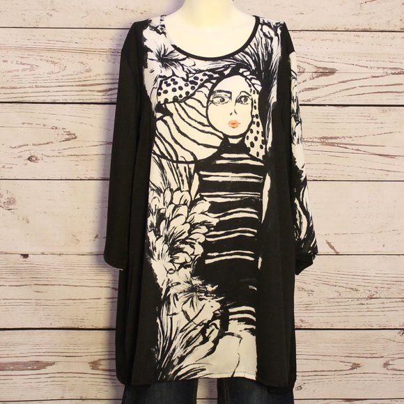 C'Melodie Tops - Bold Print Artsy Shirt
